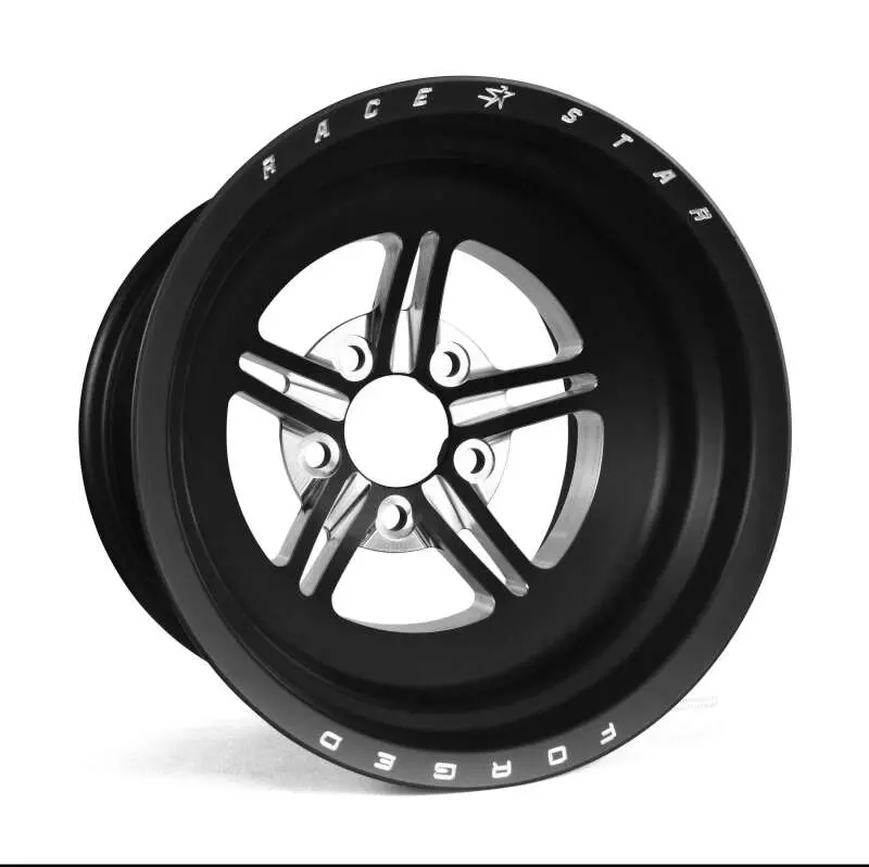 Race Star Pro Forged 15X12-Inch Drag Racing Wheel – 5X4.50 Bolt Pattern, Black Anodized & Machined Face 1