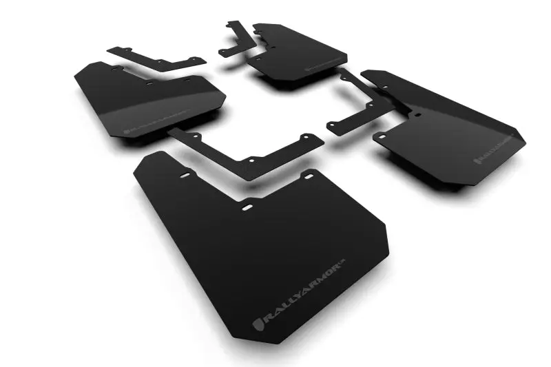 Rally Armor Ur-Series Metallic-Black Mud Flaps With Cybertruck Logo For 2024 Tesla Cybertruck 1