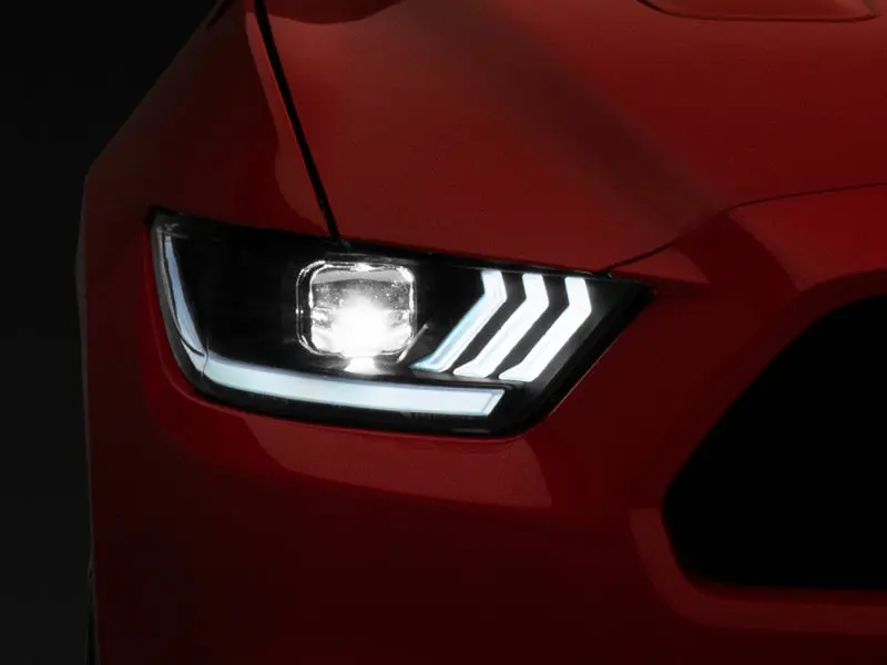 Raxiom Led Projector Headlights For 2015–2017 Ford Mustang Gt350/Gt500 – Black Housing, Clear Lens 1