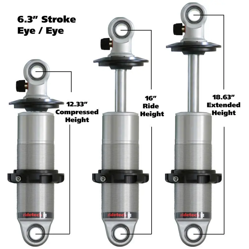 Ridetech Hq Series Coilover Shock – 6.3In Travel, 2.5In Body, Eye-To-Eye Mounting 1
