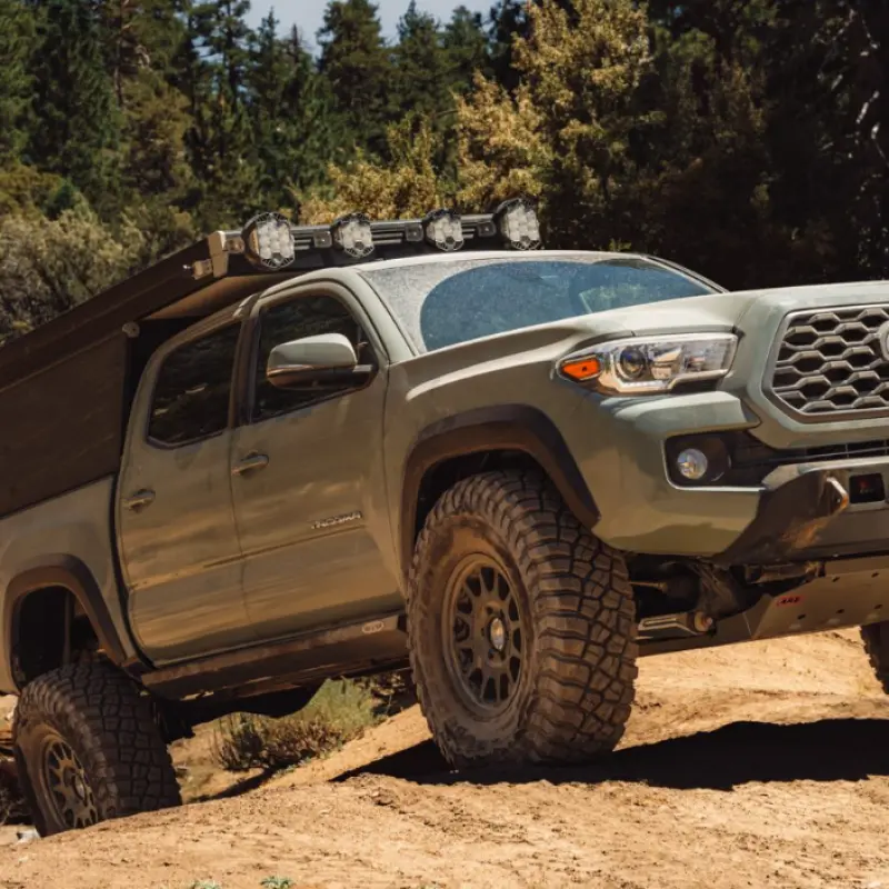 Rock Slide Engineering Driver-Side Rock Sliders For 2005–2023 Toyota Tacoma – Black Powder-Coated Steel 1