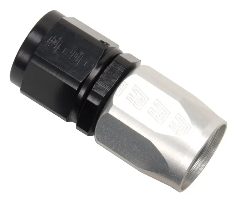 Russell Performance -4 An Straight Hose End – Black And Silver Full-Flow Fitting 1