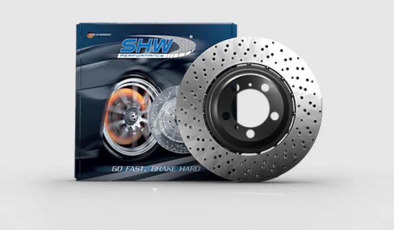 Shw Cross-Drilled Lightweight Rear Brake Rotor For 2019–2021 Bmw M2 Competition 3.0L – Part #34118072020 1