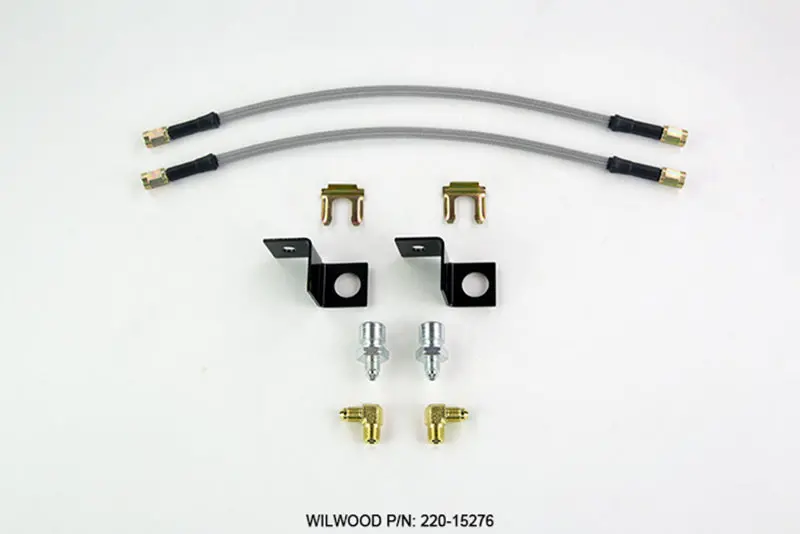 Wilwood 14-Inch Flexline Brake Hose Kit – M10×1.5 Thread, 1/8" Npt 90° Fitting 1