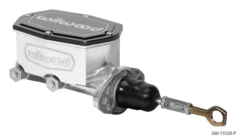 Wilwood Compact Tandem Master Cylinder – 7/8-Inch Bore With Pushrod, Ball-Burnished Finish, Mustang-Compatible 1