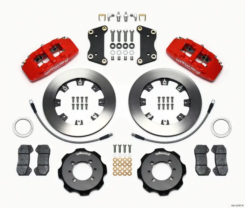 Wilwood Dynapro 6 Front Hat Kit 12.19In Red 2012 Fiat 500 W/ Lines 1