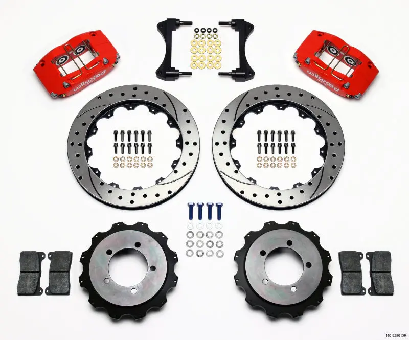 Wilwood Dynapro Radial Rear Brake Kit – 13" Drilled Rotors, Red Finish For Mitsubishi Evo Viii 1