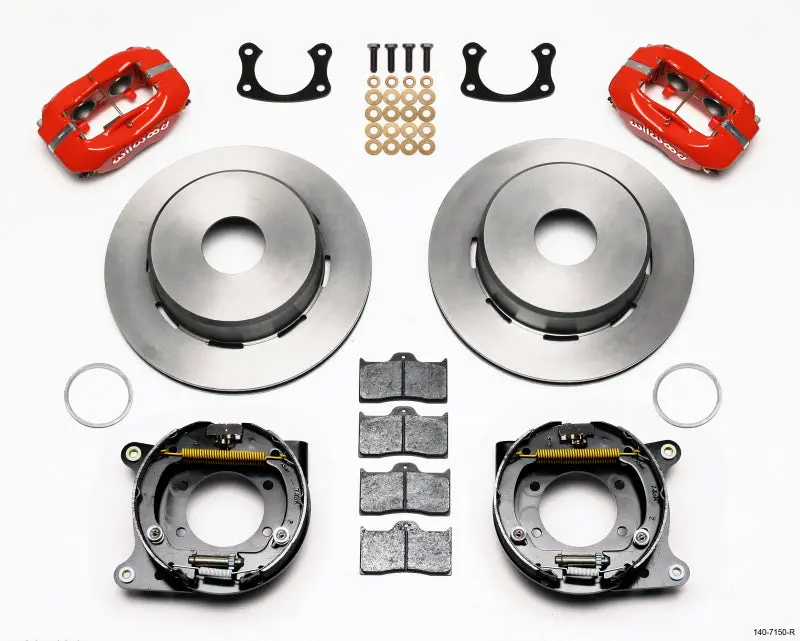 Wilwood Forged Dynalite Power Steering Park Brake Kit – Red, 2.5" Offset, Currie Blank Design For Big Ford Applications 1